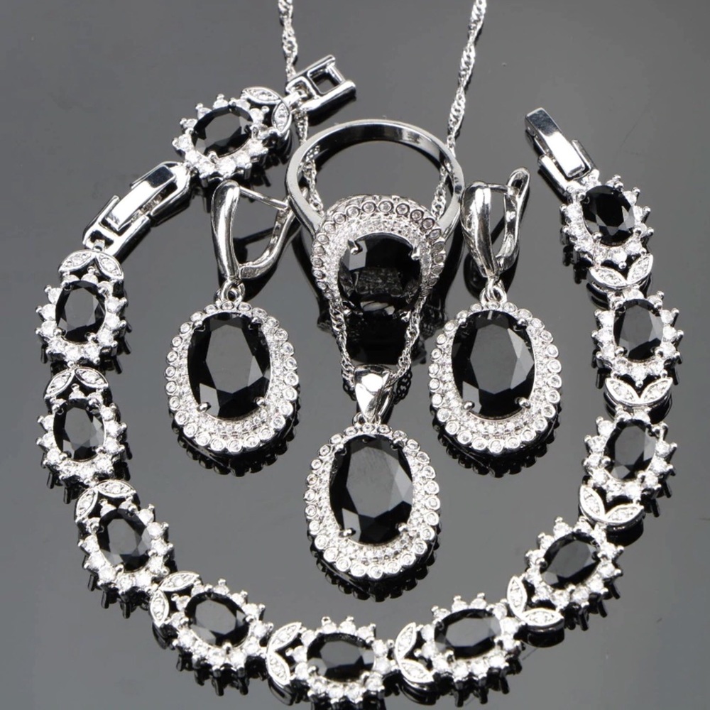 Black crystal jewelry